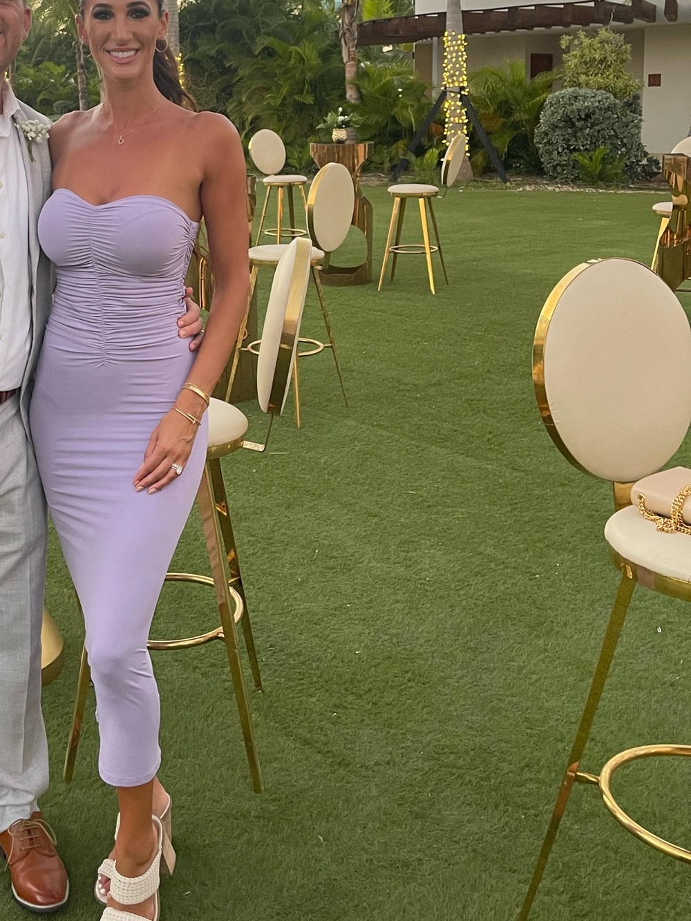 Zara Lavender Strapless Midi Dress